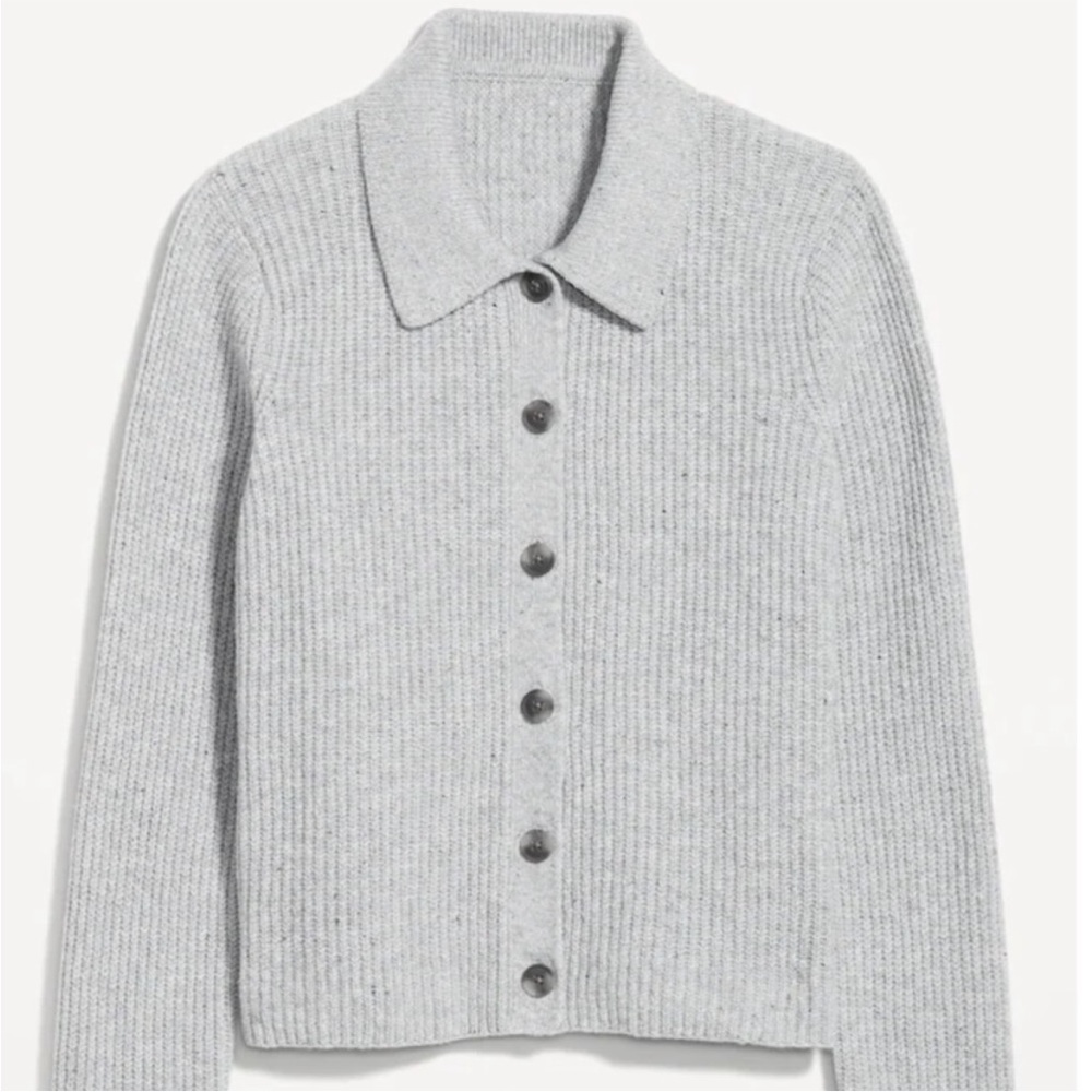 NWT OLD NAVY SoSoft Collared Cardigan Sweater Color: Heather Gray SIZE XX-LARGE - Picture 3 of 10